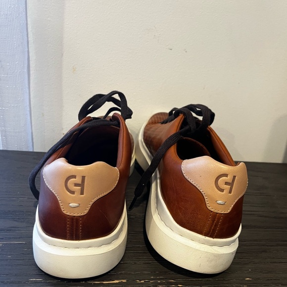 Cole Haan Brown Leather Sneakers with Black Laces - Picture 2 of 6